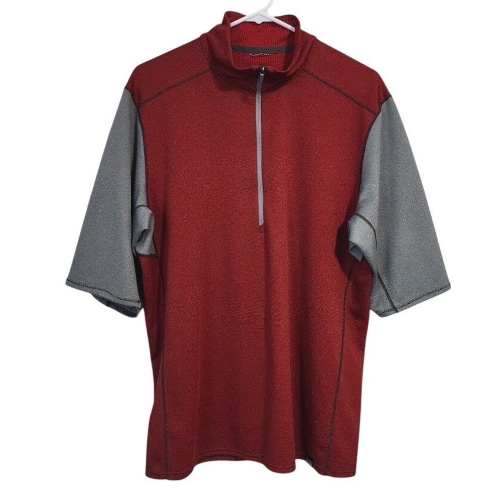 PATAGONIA Capilene‎ Baselayer 1/4 Zip Short Sleeve Red hiking outdoor gorpcore L